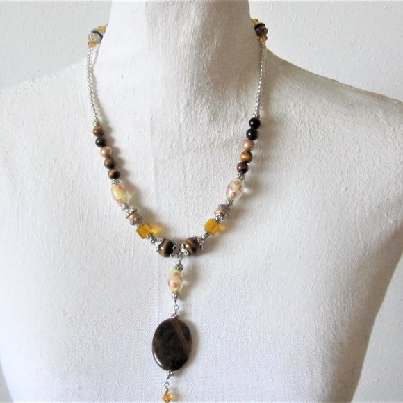 Handmade Jewelry - Tiger's Eye Bead Mixture Necklace